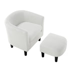 Fauteuil en velours côtelé avec pouf 26.38