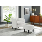 Fauteuil en velours côtelé avec pouf 26.38