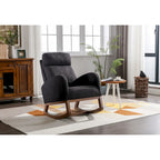 Fauteuil à bascule capitonné moderne de 27 po avec pieds en bois et poche latérale