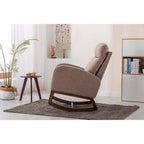 Fauteuil à bascule capitonné moderne de 27 po avec pieds en bois et poche latérale