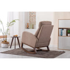 Fauteuil à bascule capitonné moderne de 27 po avec pieds en bois et poche latérale