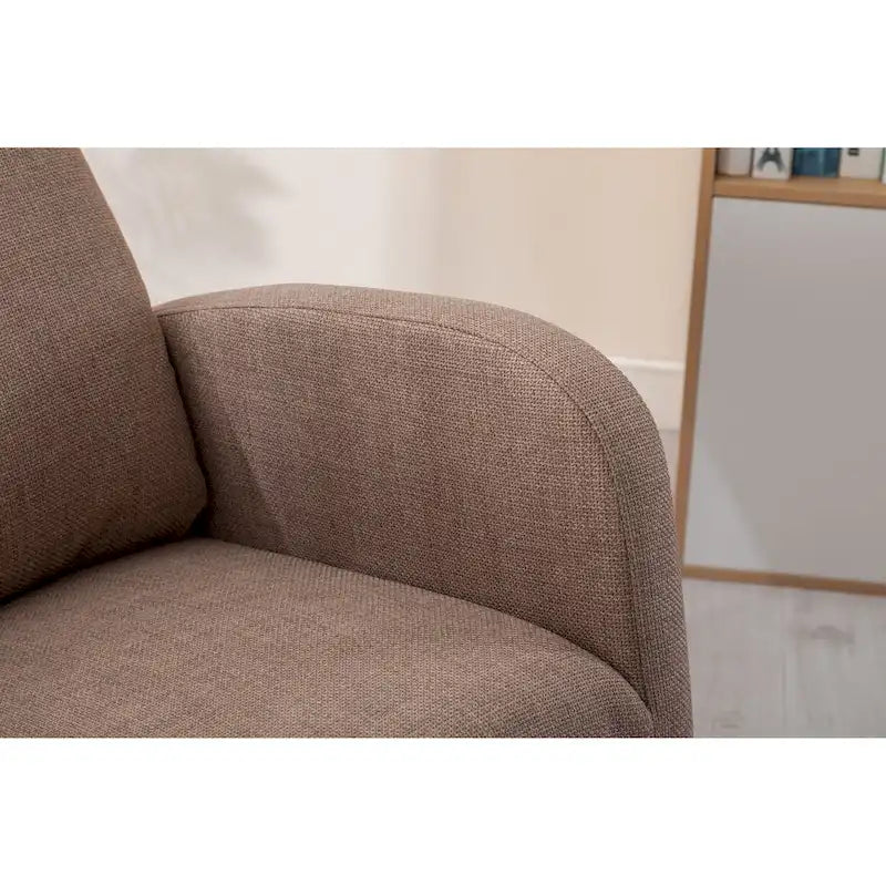 Fauteuil à bascule capitonné moderne de 27 po avec pieds en bois et poche latérale