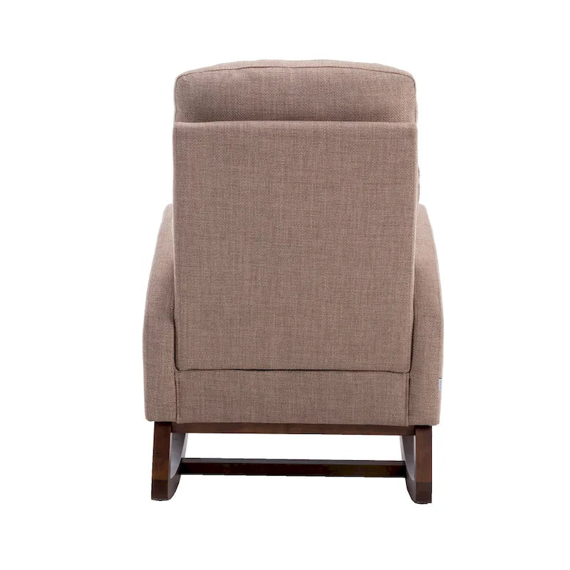 Fauteuil à bascule capitonné moderne de 27 po avec pieds en bois et poche latérale