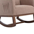Fauteuil à bascule capitonné moderne de 27 po avec pieds en bois et poche latérale