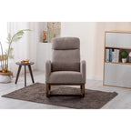 Fauteuil à bascule capitonné moderne de 27 po avec pieds en bois et poche latérale