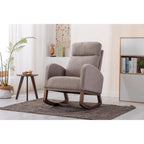 Fauteuil à bascule capitonné moderne de 27 po avec pieds en bois et poche latérale