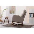 Fauteuil à bascule capitonné moderne de 27 po avec pieds en bois et poche latérale