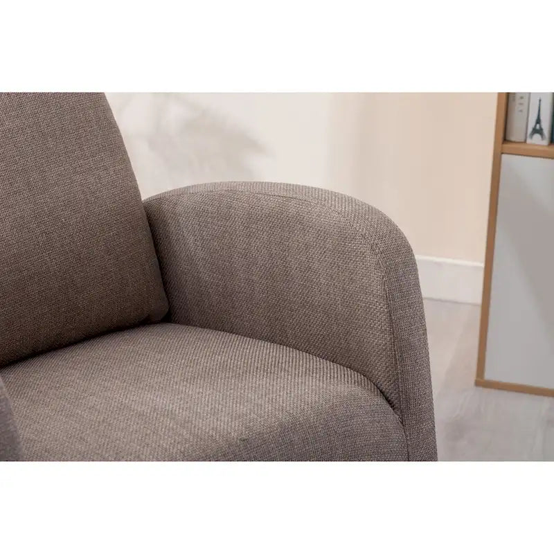Fauteuil à bascule capitonné moderne de 27 po avec pieds en bois et poche latérale