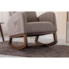 Fauteuil à bascule capitonné moderne de 27 po avec pieds en bois et poche latérale