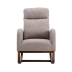 Fauteuil à bascule capitonné moderne de 27 po avec pieds en bois et poche latérale