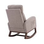 Fauteuil à bascule capitonné moderne de 27 po avec pieds en bois et poche latérale