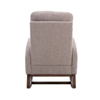 Fauteuil à bascule capitonné moderne de 27 po avec pieds en bois et poche latérale