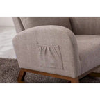 Fauteuil à bascule capitonné moderne de 27 po avec pieds en bois et poche latérale