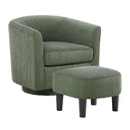 Fauteuil pivotant vert 26,38 avec pouf