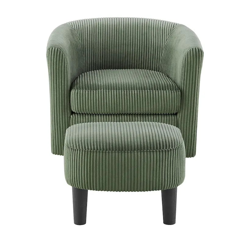 Fauteuil pivotant vert 26,38 avec pouf