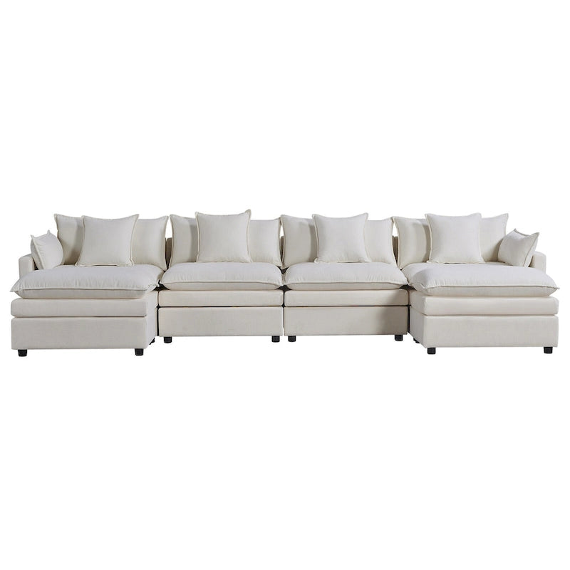 Canapé sectionnel en U 6 places blanc 142,52 po