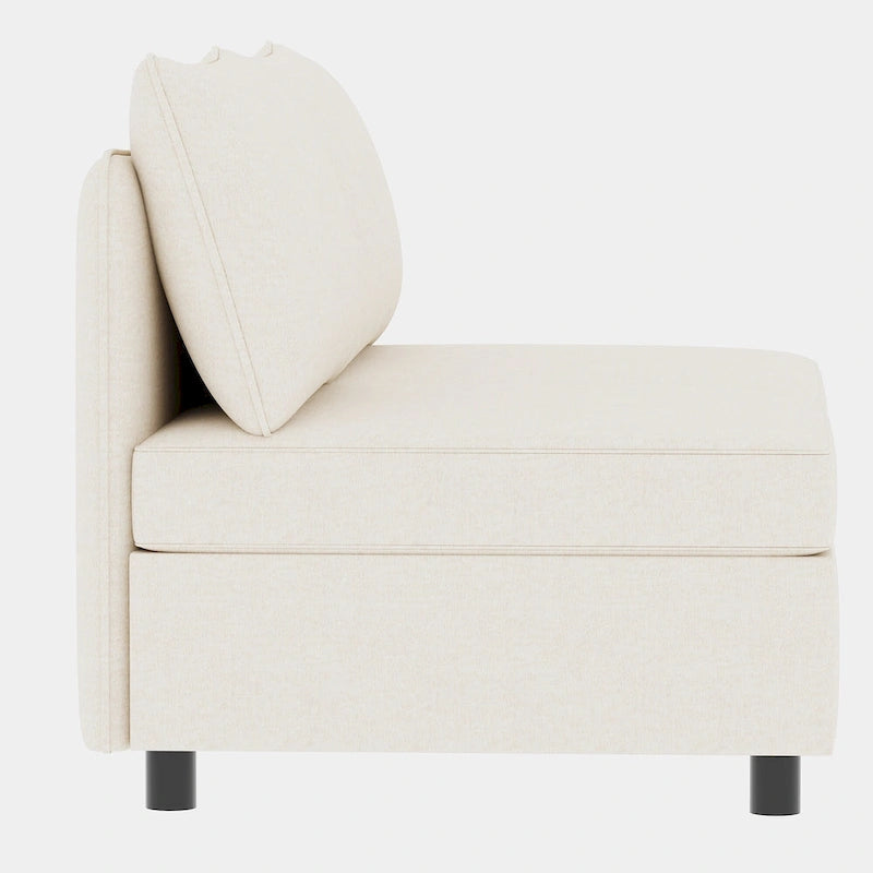 Canapé modulaire 8 places convertible beige 129 avec rangement