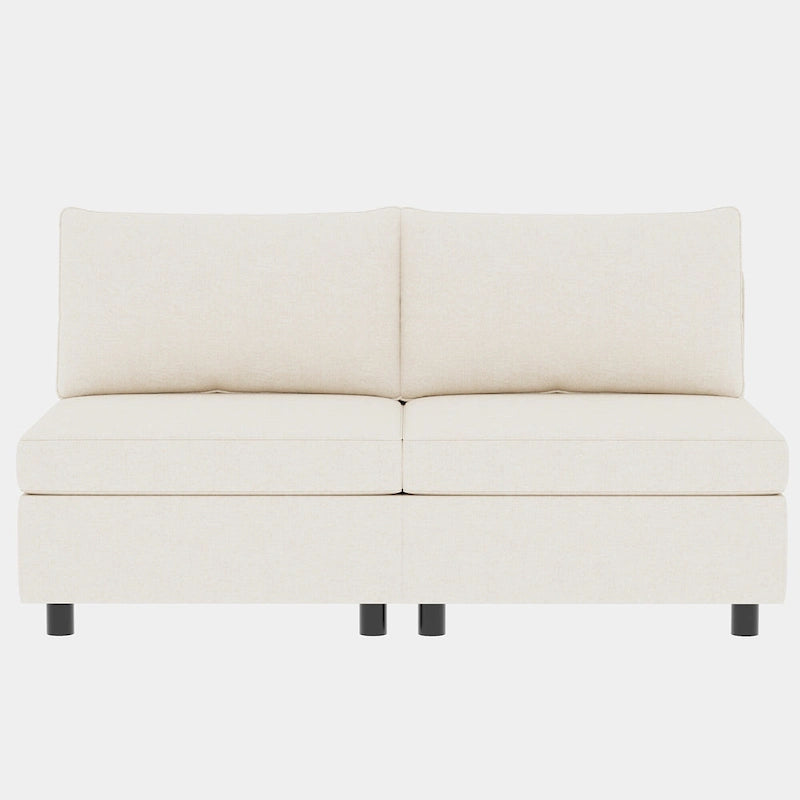 Canapé modulaire 8 places convertible beige 129 avec rangement