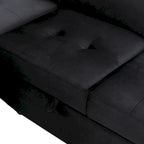 Canapé sectionnel en L à 5 places de 84,75 po avec lit gigogne, pouf de rangement, rangement de bras caché et chargement USB