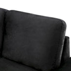 Canapé sectionnel en L à 5 places de 84,75 po avec lit gigogne, pouf de rangement, rangement de bras caché et chargement USB