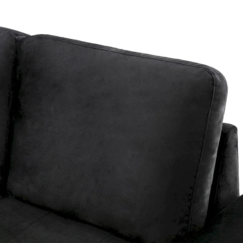 Canapé sectionnel en L à 5 places de 84,75 po avec lit gigogne, pouf de rangement, rangement de bras caché et chargement USB