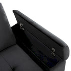 Canapé sectionnel en L à 5 places de 84,75 po avec lit gigogne, pouf de rangement, rangement de bras caché et chargement USB