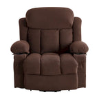 Fauteuil inclinable électrique gris avec chauffage, massage, port USB, poches latérales et télécommande