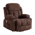 Fauteuil inclinable électrique gris avec chauffage, massage, port USB, poches latérales et télécommande