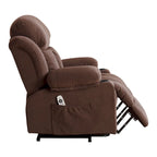 Fauteuil inclinable électrique gris avec chauffage, massage, port USB, poches latérales et télécommande