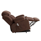 Fauteuil inclinable électrique gris avec chauffage, massage, port USB, poches latérales et télécommande