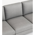 Canapé 3 places de luxe gris clair en cuir véritable 77 avec chargeur USB pour salon