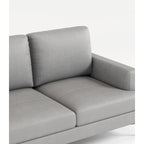 Canapé 3 places de luxe gris clair en cuir véritable 77 avec chargeur USB pour salon