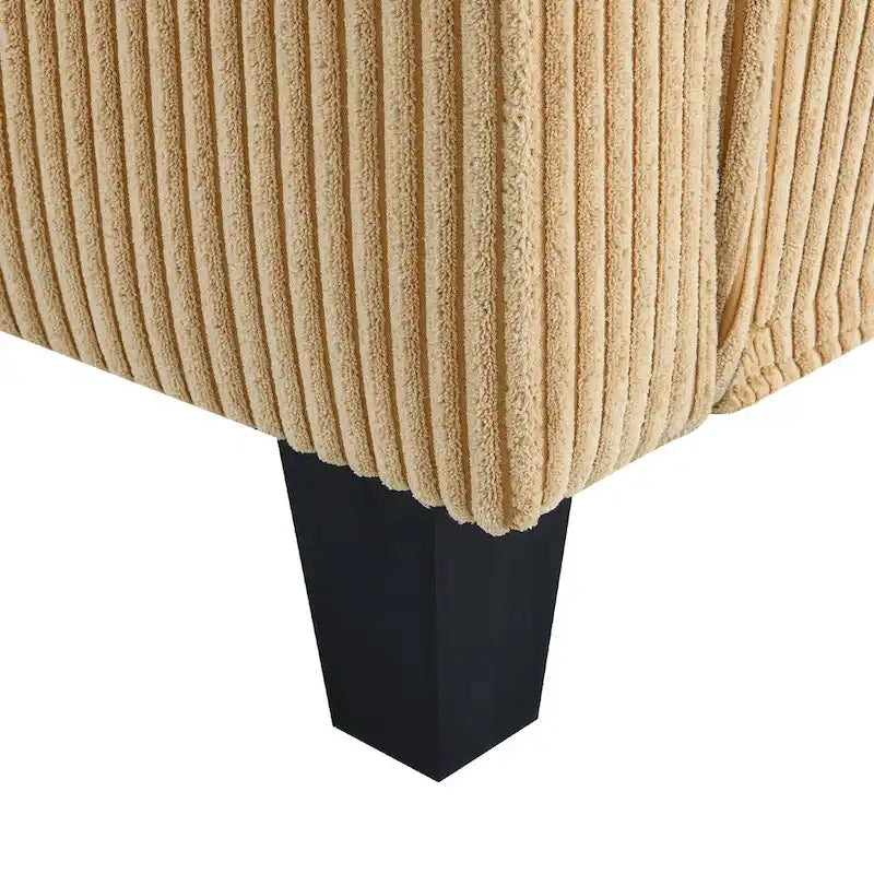Canapé d'angle réversible 3 places 87" jaune avec 3 coussins, design compact pour salon