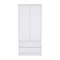 20,47 Armoire double moderne avec tringle et deux tiroirs pour chambre à coucher