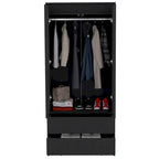 20,47 Armoire double moderne avec tringle et deux tiroirs pour chambre à coucher