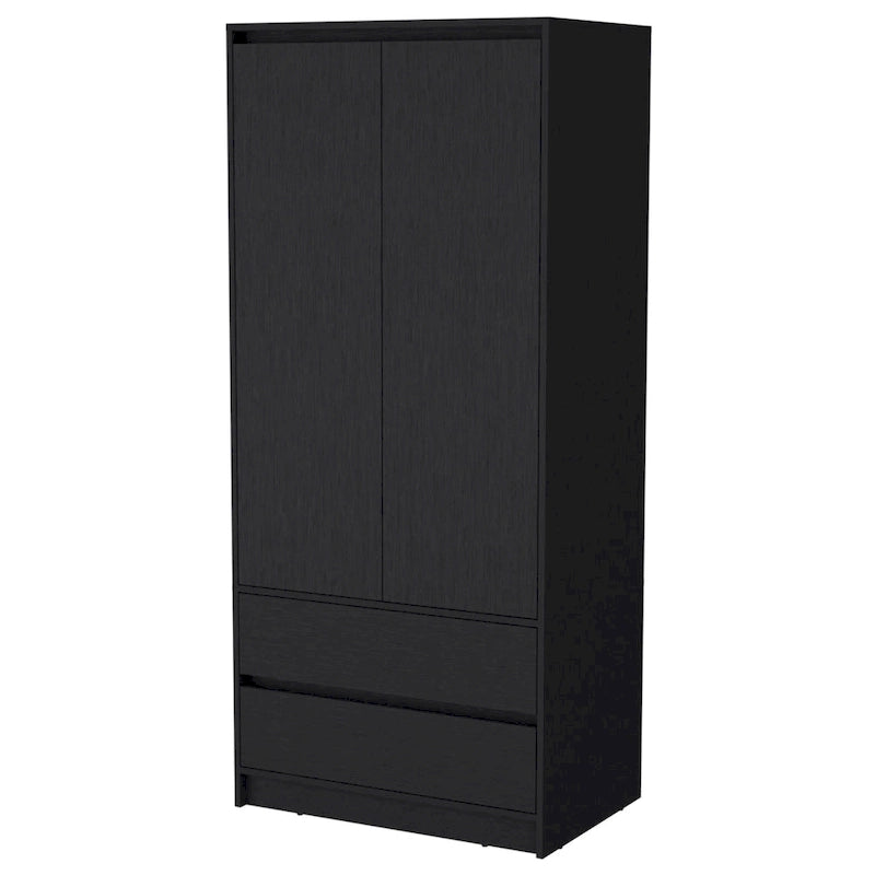 20,47 Armoire double moderne avec tringle et deux tiroirs pour chambre à coucher