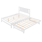 Lit plateforme en pin blanc avec lit gigogne réglable