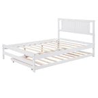 Lit plateforme en pin blanc avec lit gigogne réglable