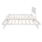 Lit plateforme en pin blanc avec lit gigogne réglable