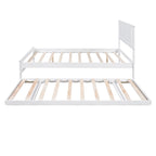 Lit plateforme en pin blanc avec lit gigogne réglable
