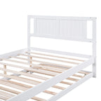 Lit plateforme en pin blanc avec lit gigogne réglable