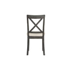 Ensemble de salle à manger moderne 5 pièces en bois avec table ronde et 4 chaises rembourrées