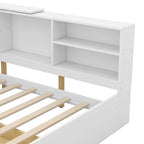 Lit capitonné King Size avec tête de lit de rangement et lit gigogne