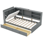 Lit capitonné King Size avec tête de lit de rangement et lit gigogne