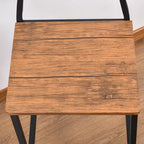Ensemble de salle à manger moderne 5 pièces avec table de bar carrée à hauteur de comptoir et 4 chaises de salle à manger à dossier ouvert avec repose-pieds
