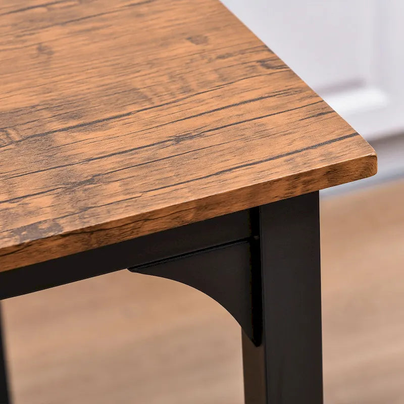 Ensemble de salle à manger moderne 5 pièces avec table de bar carrée à hauteur de comptoir et 4 chaises de salle à manger à dossier ouvert avec repose-pieds