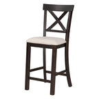 Ensemble de salle à manger 6 pièces en bois hauteur comptoir Espresso avec 4 chaises et un banc