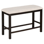 Ensemble de salle à manger 6 pièces en bois hauteur comptoir Espresso avec 4 chaises et un banc