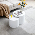Ensemble de 2 tables basses rondes modernes (table basse et table d'appoint) pour salon