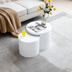 Ensemble de 2 tables basses rondes modernes (table basse et table d'appoint) pour salon